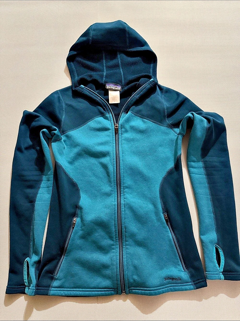 Patagonia Polartec Power Dry Hooded Jacket Blue XS